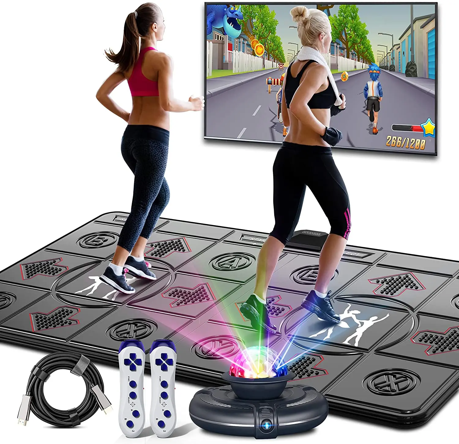 Yoga Fitness Tva - Alfombrilla de Baile Inalámbrica Doble para