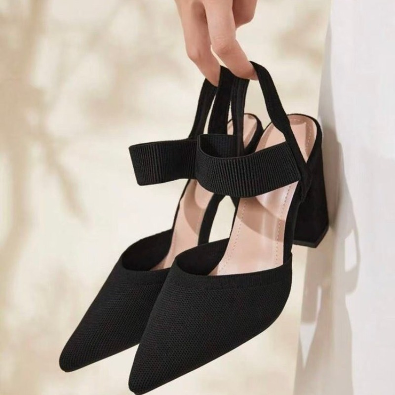 Resistance Bands - Sandalias de Tacón Ancho con Punta