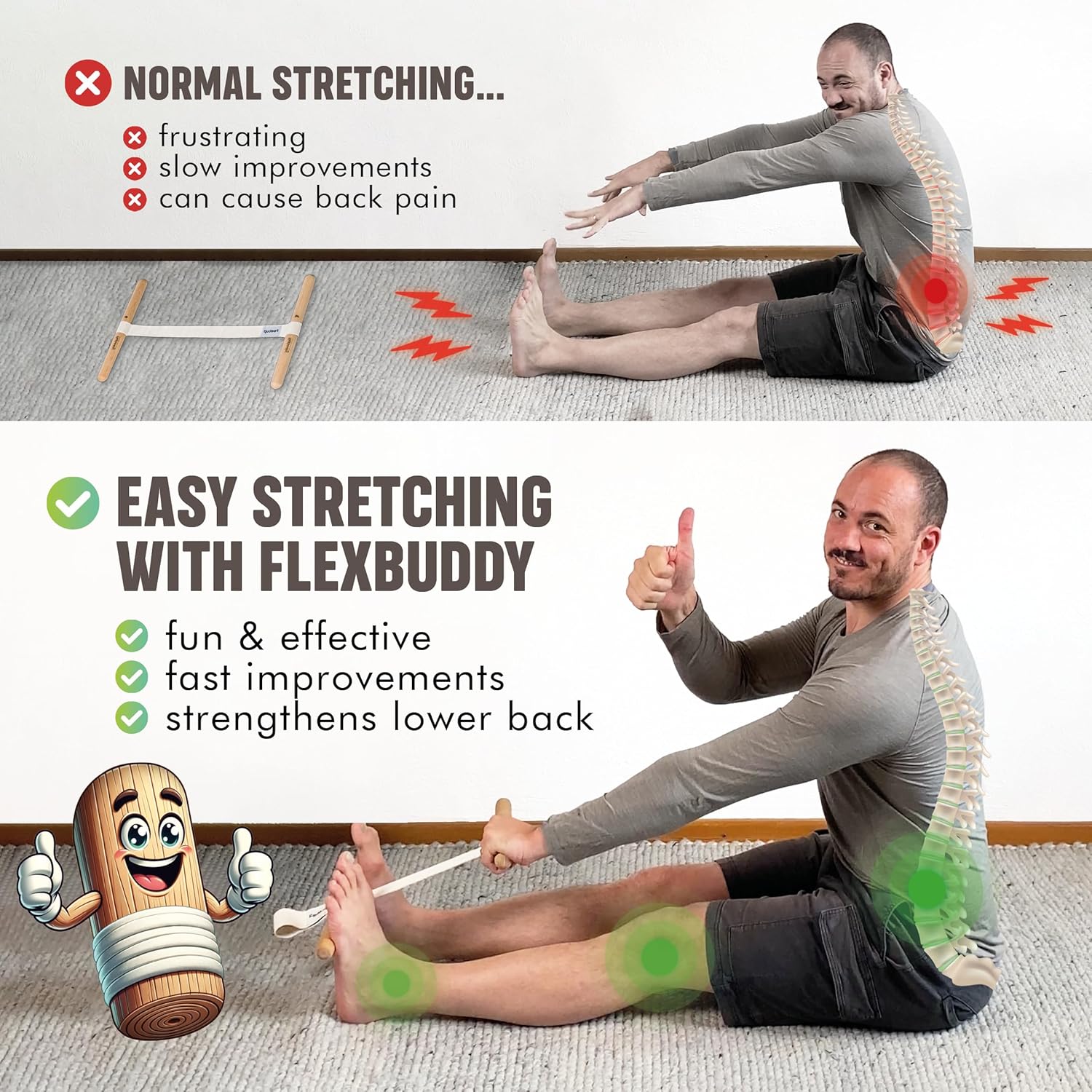 Estirador de isquiotibiales co - Yoga Of Fitness reseña y precio